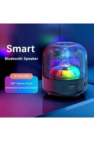 Renkli Dinamik Atmosfer Işığı Desteği Plug-ın U Disk / Tf Kart İle Kablosuz Serin Hifi Ses Bluetooth Hoparlör