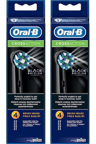 Oral-B CrossAction Elektrikli Diş Fırçası Yedek Başlığı 8'li Siyah