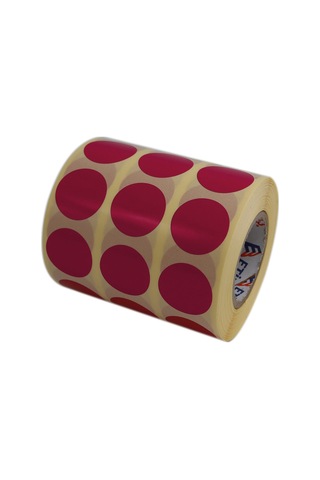Renkli Kuşe Rulo Çap Etiketi 25mm X 25mm 2500 Adet Yan Yana 3 Lü