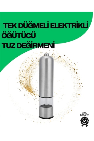 Şeffaf Hazneli Elektrikli Tuz Karabiber Öğütücü Pilli Taşınabilir Mutfak Aleti - Lisinya