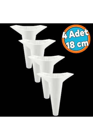 Mobilya Kanepe Sehpa Tv Ünitesi Koltuk Ayağı 18 Cm Beyaz Baza Ayak 4 Adet Diğer
