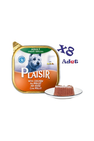 Plaisir Tavuklu Pate Konserve Yetişkin Köpek Maması 8 x 150 G