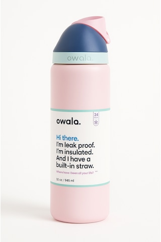 Owala 32 Oz 946 Ml Freesip Çift Katmanlı Paslanmaz Çelik Termos Kilitli Kapak Açık Pembe