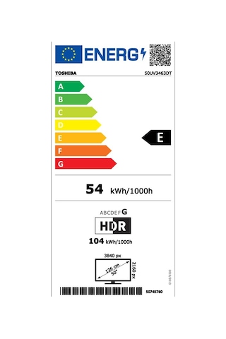 Toshiba 50UV3463DT 50'' 126  Ekran Uydu Alıcılı 4K Ultra HD VİDAA Smart LED TV