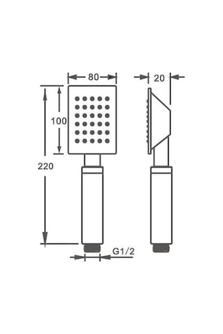 Fause El Duş Başlığı 304 Çelik Metal Kare Ke104 Diğer