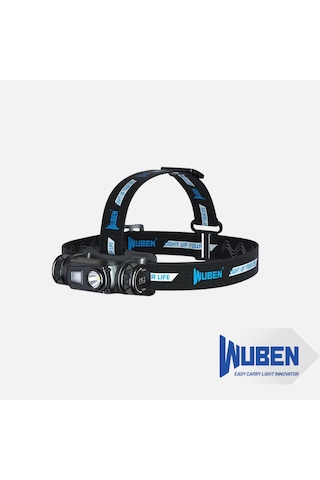 Wuben H1 1200 Lümen Şarj Edilebilir Outdoor Kafa Lambası Kırmızı Işıklı & High Crı Yardımcı Led'li Kamp Ve Doğa Feneri Siyah