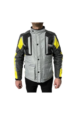 Venom Motosiklet Montu Tourex 4 Mevsim Ce Sertifikalı Touring Long Motor Mont Gri-sarı