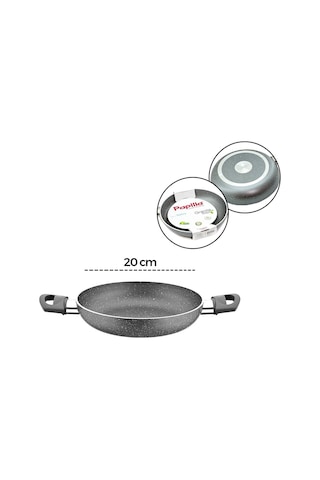 Papilla Fred 20 Cm Granit Sahan - Çift Saplı Gri Kırçıllı Brkt-705724- 12'li Paket Diğer