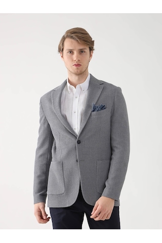 Dufy Gri Erkek Slim Fit Mono Yaka Ceket - 95384 Gri
