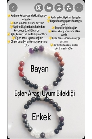 Eşler Arası Uyum Bilekliği Takım Çok Renkli Eşler Arası Uyum Bilekliği Takım Çok Renkli