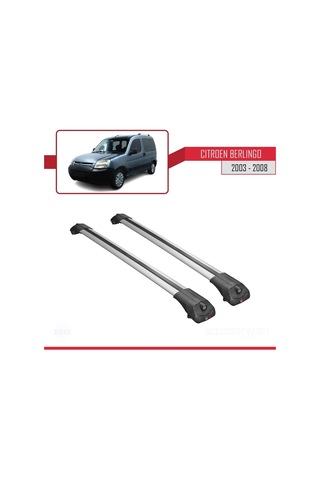 Citroen Berlingo 2003-2008 Arası İle Uyumlu Ace-1 Ara Atkı Tavan Barı Gri