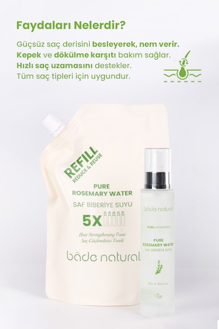 Biberiye Suyu Güçlendirici Saç Toniği Refill Paket 500 Ml