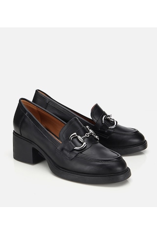 Hotiç Kadın Deri Siyah Tokalı Yüksek Topuklu Klasik Loafer 01ayh312800a100 01ayh312800a100 Siyah