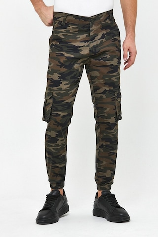 Slim Fit Körüklü Cep Paça Lastikli Esnek Kumaş Erkek Kargo Pantolon haki