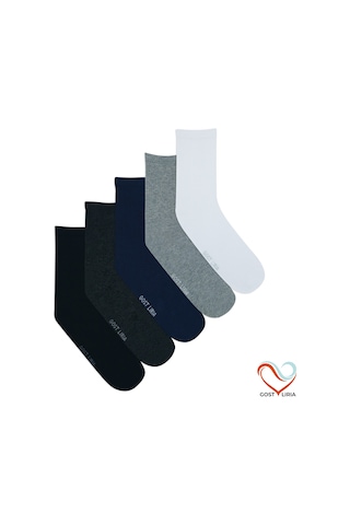 Gost Liria- 5 Li Renkli Ribanalı Unisex Soket Çorap Çok Renkli