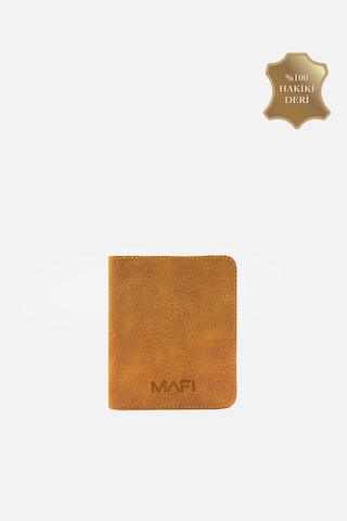 Mafi Gerçek Deri Cepli Açılabilir Kartlık 8 Kart Bölmesi, 2 Kağıt Para Gözü, El Yapımı Unisex Camel