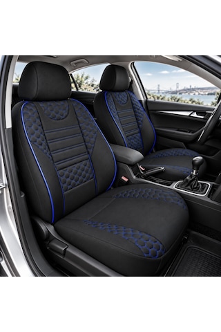 Volkswagen Passat B8 Sedan Impression 2014 - 2022 Uyumlu Koruyucu Mavi Nano Oto Koltuk Kılıfı
