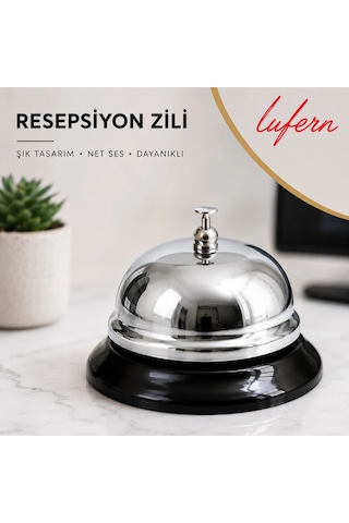 Özel Tasarım Gümüş Metal Resepsiyon Zili Masa Üstü Çağrı Otel Kafe Restoran Servis Net Sesli Danışma