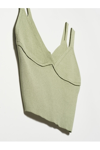 Dilvin Çift Askılı Triko Atlet  Haki