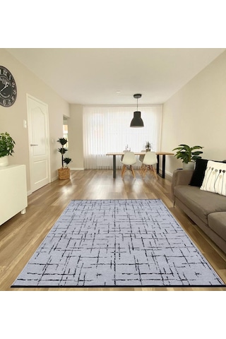 Çam Halı Bodrum Bdr 120 Gri Özel Latex Kaymaz Tabanlı Kilim