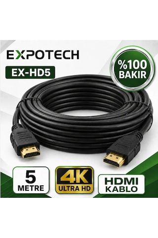 Expotech Ex-hd05 5 Metre 4k Hdmı Görüntü Ve Ses Aktarım Kablosu Expotech Ex-hd05 5 Metre 4k Hdmı Görüntü Ve Ses Aktarım Kablosu