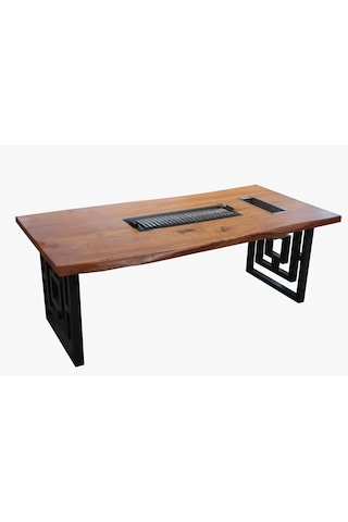 Buz Hazneli Ceviz Mangallı Masa Ceviz