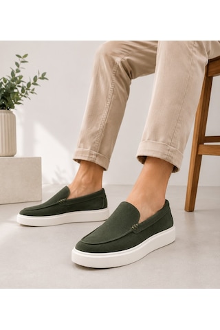Lufian 111230309 Zayn Sneaker Erkek Deri Ayakkabı Haki