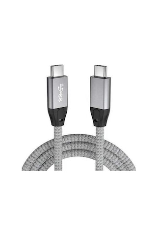 Fastbuy Usb 3.2 Type-c Erkek-erkek Kablosu, Pd 100w Hızlı Şarj, 4k Ses-video Aktarımı, Thunderbolt 3 Uyumlu, Gri, 1.5m