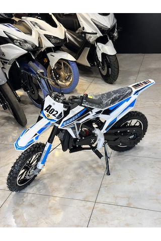 Enbest Benzınlı Çocuk Cros Motoru Hidrolik Frenler 7-17 Yaş Mavi