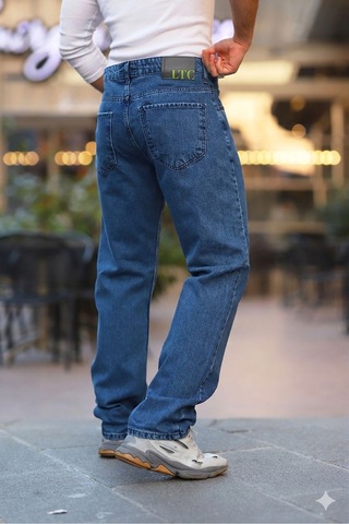 Little Cup Jeans Co Erkek Mavi Baggy Fit Rahat Kalıp Jean Pantolon Açık Mavi