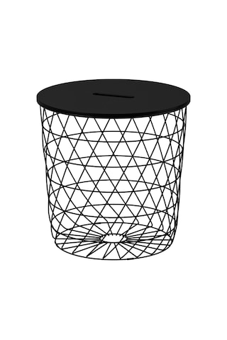 Saklama Bölmeli Sehpa, Siyah, 44 Cm Siyah