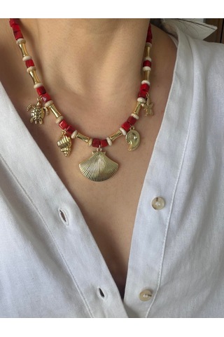 Deniz Charm Kolye Kırmızı