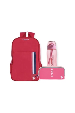 U.s. Polo Assn. Sırt Çantası + U.s. Polo Assn. Kalem Çantası - Suluk + Matara 5 Pembe