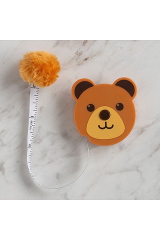 Büro Ev Ofis İçin 1,5mt Ölçer Kahverengi Şerit Metre Sevimli Motif Mezura Diğer