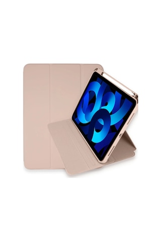iPad Uyumlu Pro 11 2021 Kılıf Ling 360 Kalemlikli Tablet Kılıf - Rose Gold - 100 Arka Kapak