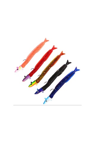 Profisher 5 Renk Silikon Yapay Metal Kafalı Yem 12.5 CM 13.9 G