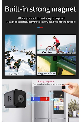 Youtek Sq28 1080p Hd Güneş Görünümü Kamera, Su Geçirmez, Mıknatıslı, Dv Spor Kamerası, Gece Görüşü Fonksiyonu Siyah