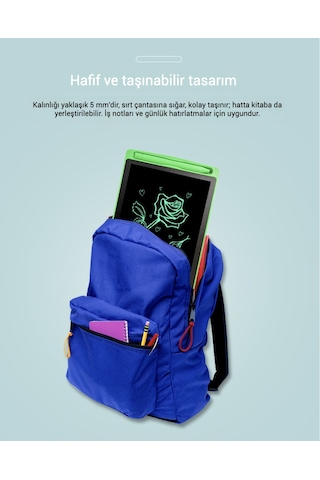 Snapbuy 8.5 İnç Lcd Çocuk Yazı Ve Çizim Tableti, Erken Eğitim Ve Uzaktan Öğrenim İçin El Yazı Tahtası Siyah