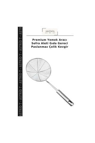 Premium Yemek Aracı Sofra Aleti Gıda Gereci Paslanmaz Çelik Kevgir Çok Renkli
