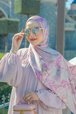 Buttonscarves Wonderland Saten Şal - Mauve Rose Pembe