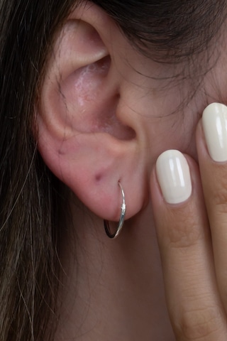 Takı Dükkanı Kadın Gümüş Halka Küpe Taşsız Menteşeli wsk01-t