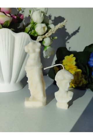 Dekoratif David Ve Venüs Heykel Mum