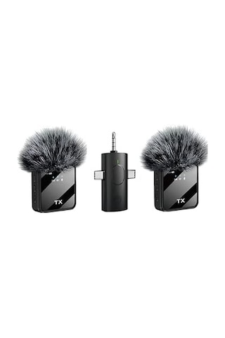 Daytona K9-y2 Kablosuz Taşınabilir 3 In1 Yaka Mikrofonu Tüylü Mini Mic Tak Ve Çalıştır Canlı Yayın Vlog Kablos