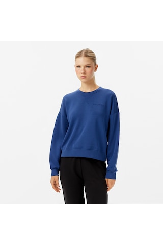 Nautica Kadın Mavi Regular Fit Sweatshirt Düz 47k101t Mavi