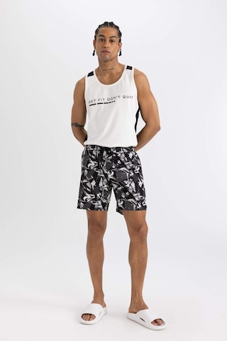 DeFactoFit Regular Fit Baskılı Esnek Dokulu Diz Boyu Sporcu Deniz Şortu B5994AX24HSBK81 Siyah