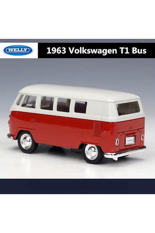 Welly 1963 Volkswagen T1 Bus Kırmızı 1/24 Model Araba