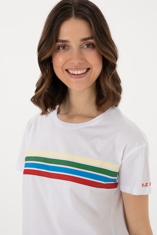 U.S. Polo Assn. Kadın Beyaz Bisiklet Yaka Tişört 50308639-VR013