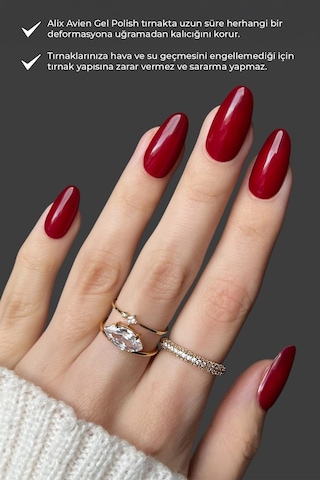 Alix Avien Uv Kalıcı Kan Kırmızı Jel Oje 18 Gel Polish 12 Ml