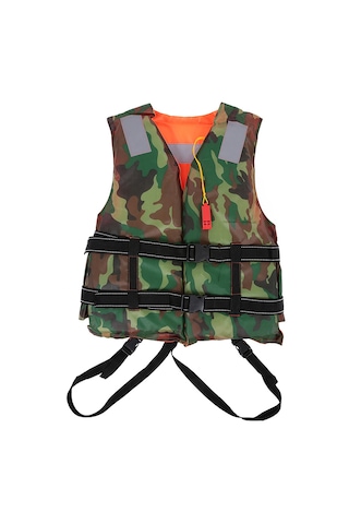 Geeksen Yeşil Kamuflaj Yetişkin Kurtarma Ceketi - Yüzme, Sörf, Balıkçılık İçin Güvenli Kuru Kalma - 7.5kg Yukarıdaki Dayanıklılık Ve Ayarlanabilir Kemerler Çok Renkli