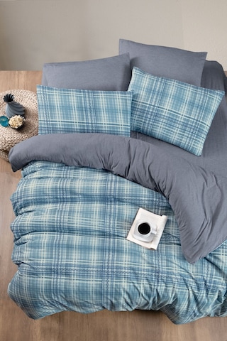 Mystory Home Lastikli Çarşaflı Tek Kişilik Nevresim Takımı Ekose